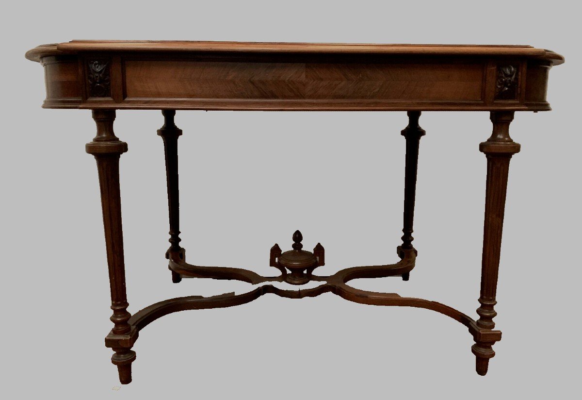 Table Bureau Napoléon III En Palissandre Et Placage XIX Siècle