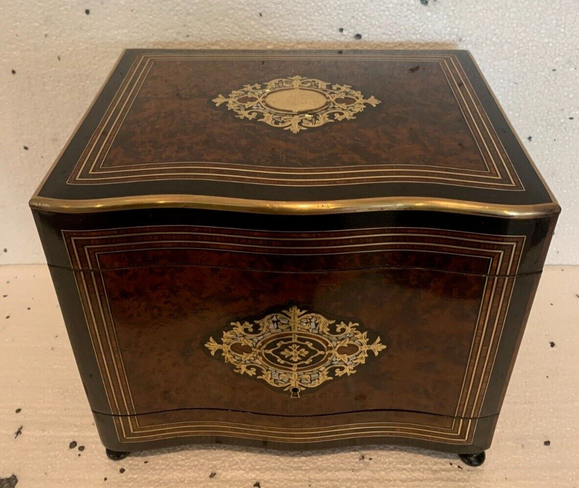 Complete Liqueur Cellar Boulle Napoleon III Box Marquetry Box XIX Century-photo-4