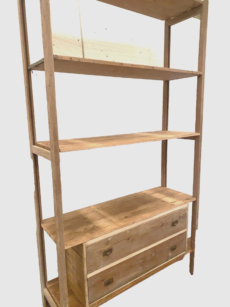 Art Deco Shelf Showcase In Solid Fir XX Century-photo-2