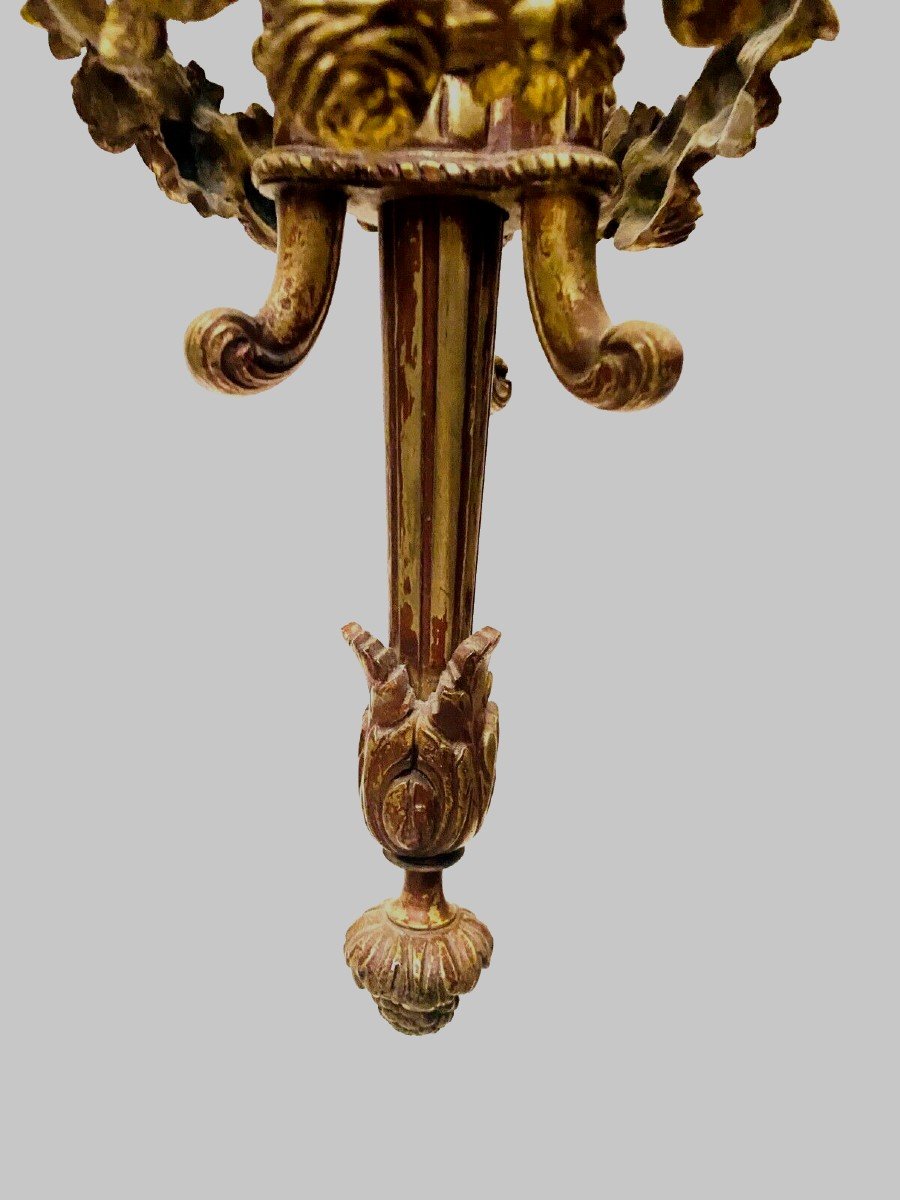 Louis XVI Style Chandelier In Bronze And Frosted Glass 20th Century-photo-6