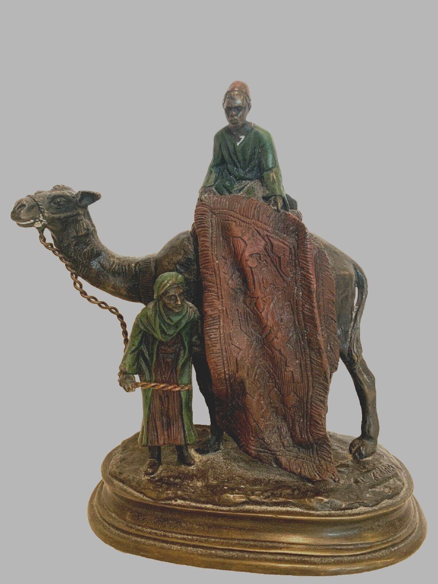 Kauba Carl Groupe Orientaliste En Bronze Patiné XX Siècle