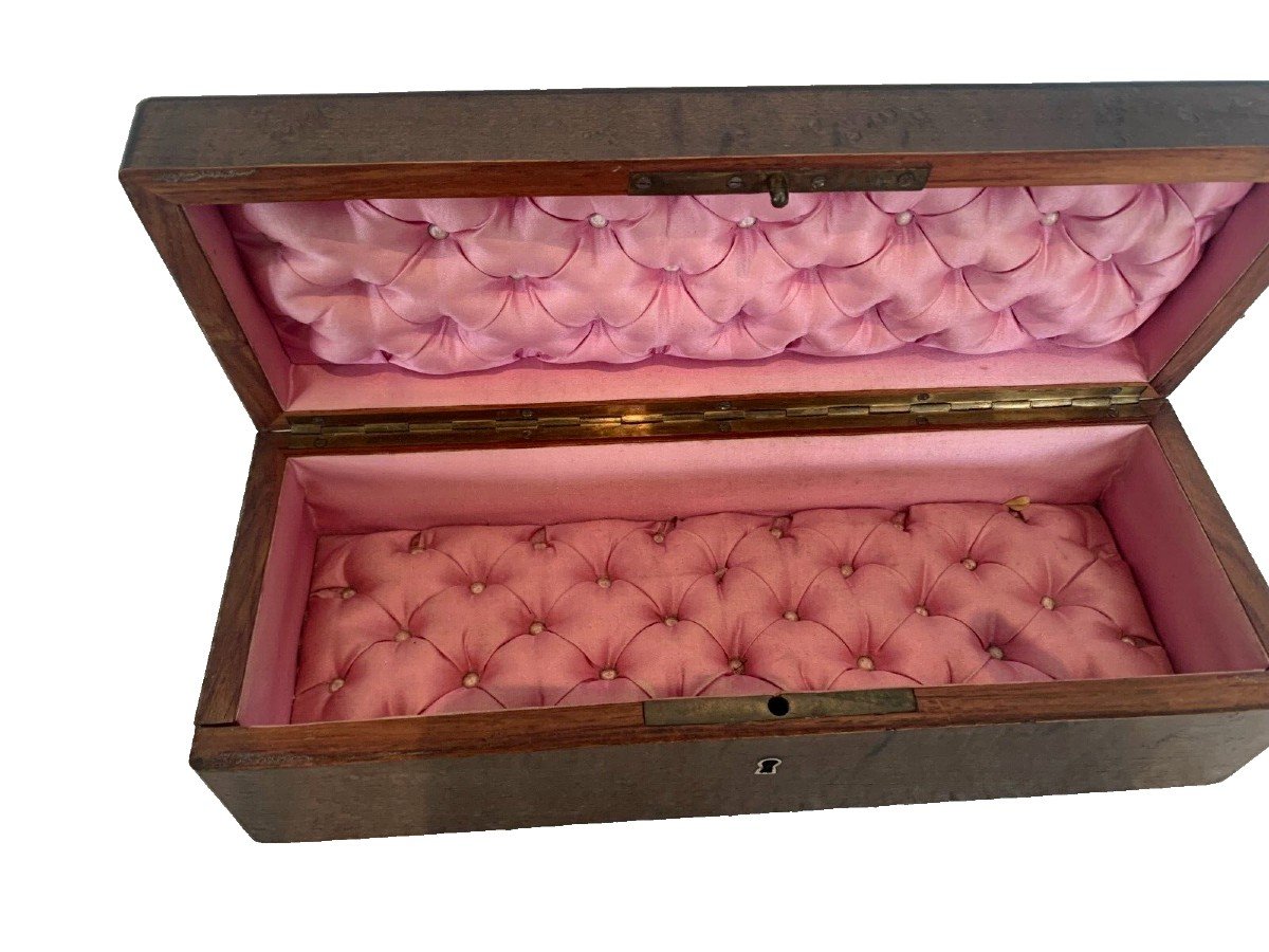 Boite A Bijoux En Loupe De Noyer Napoléon III Marqueterie Boulle XIX Siècle-photo-5
