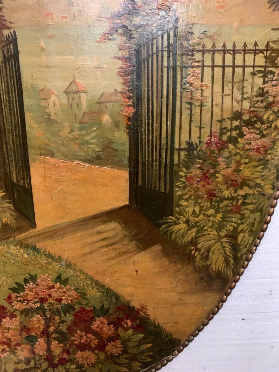 Oil On Canvas "lake View" Decorative Wall Panels XX Century-photo-8