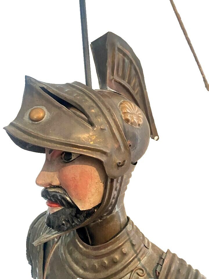 Sicilian Puppet In Wood And Repoussé Metal 20th Century-photo-2