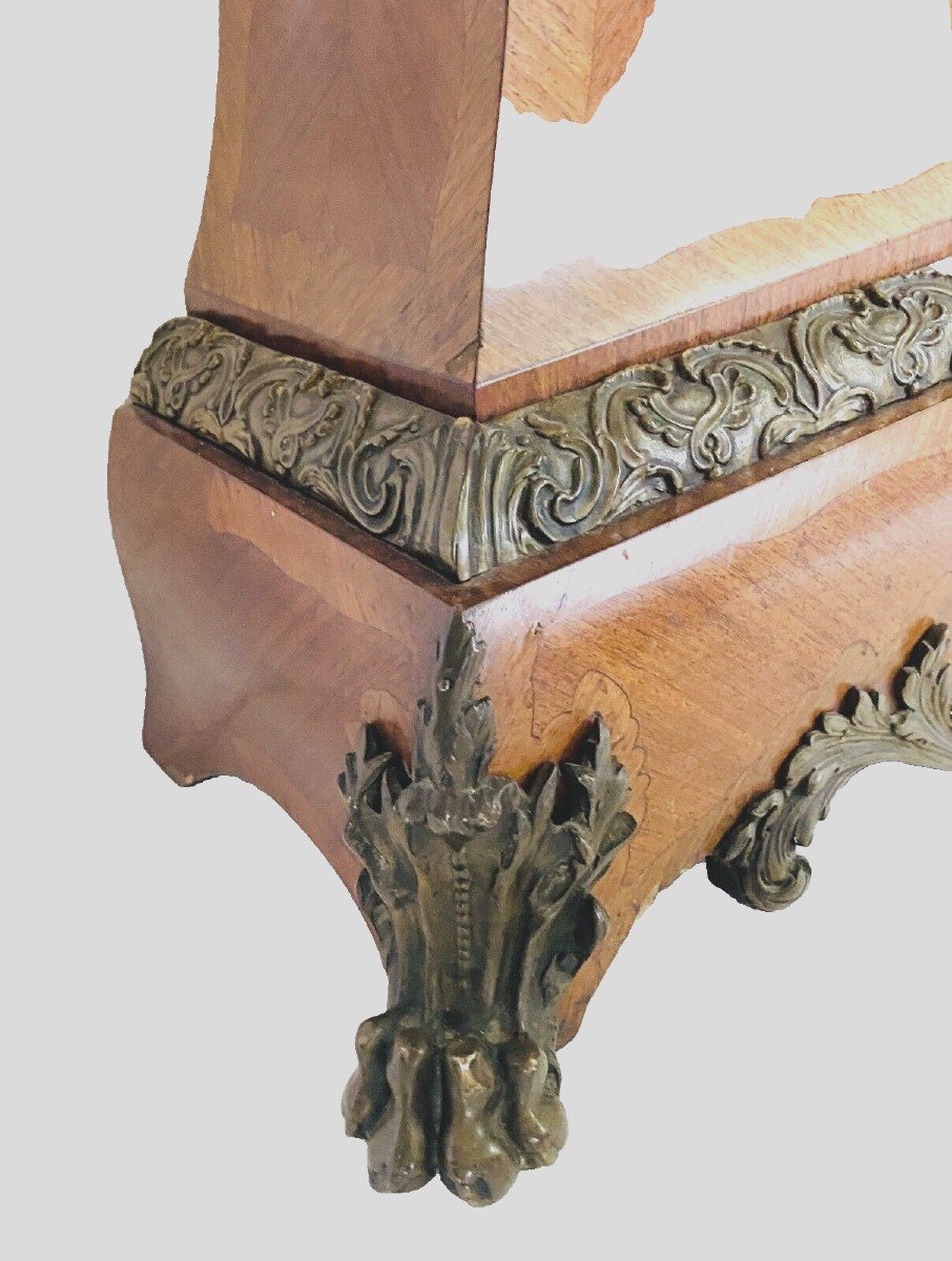 Louis XV Style Regulator In Inlaid Beach Wood 20th Century-photo-8