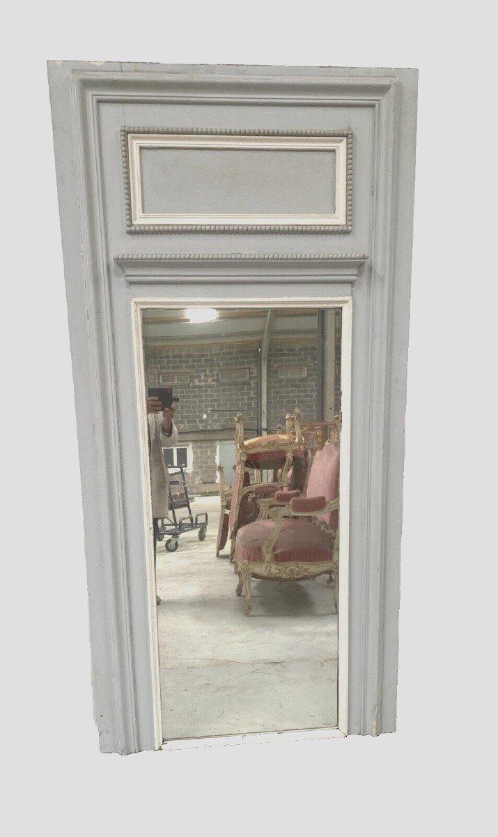 Louis XVI Style Trumeau In Wood And Patinated Stucco 20th Century-photo-3