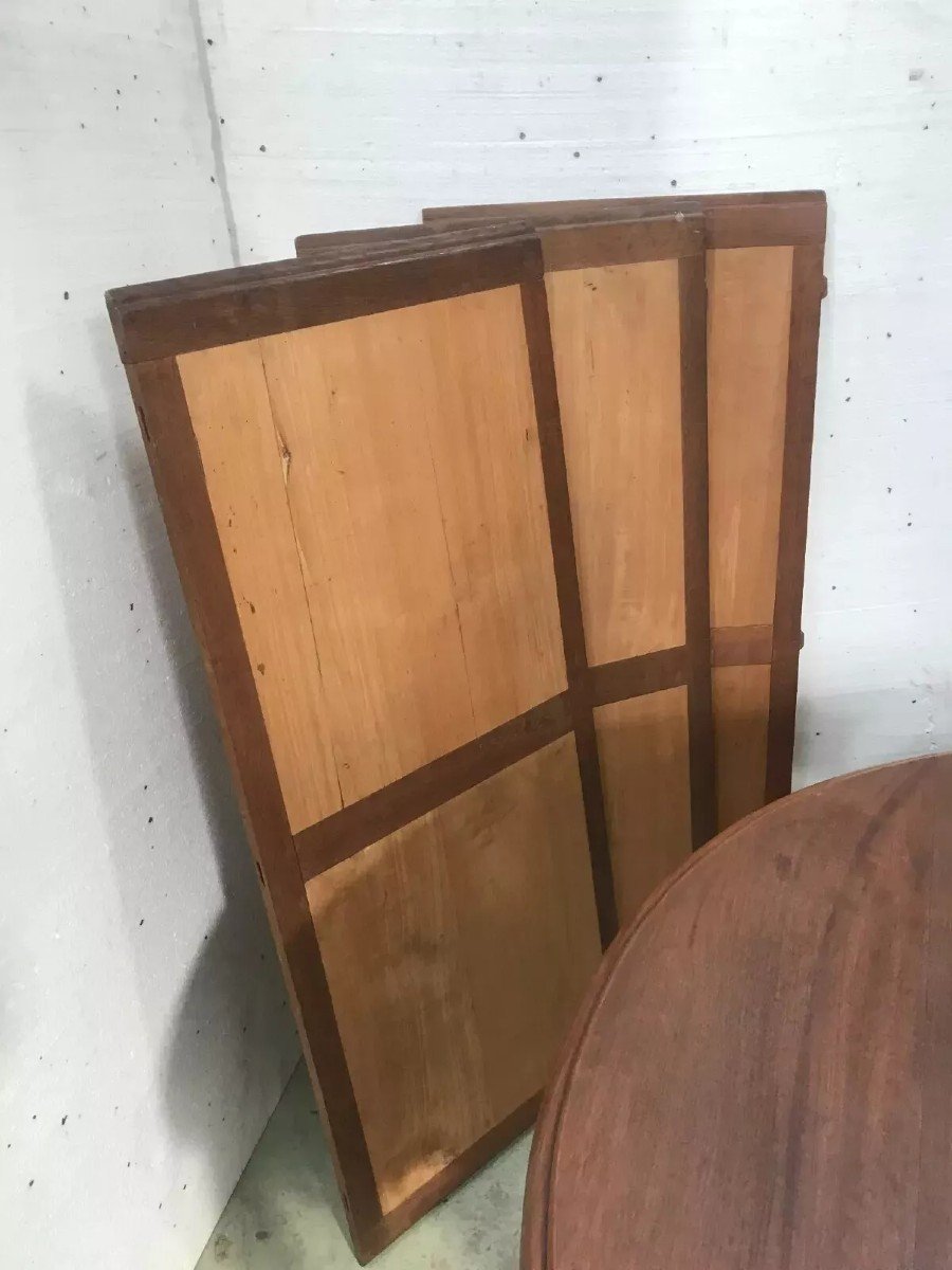 Finely Carved Art Deco Solid Walnut Dining Room. 20th Century.-photo-4