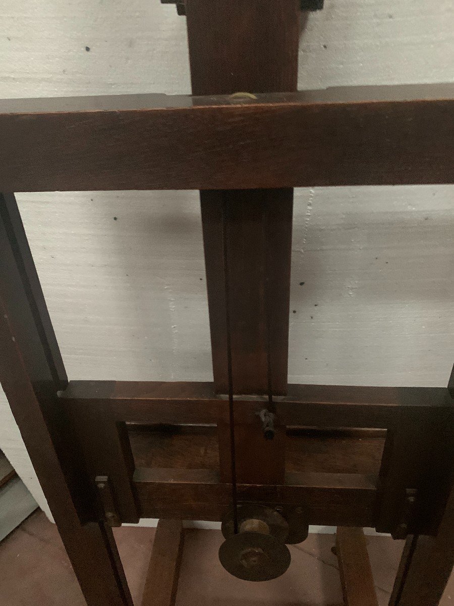 20th Century Solid Wood Rack And Pinion Easel-photo-3