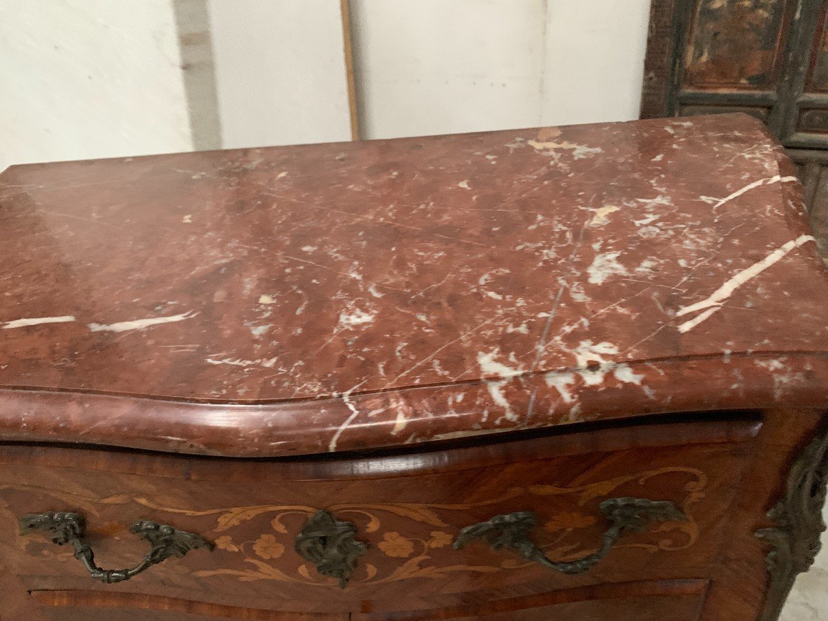 Louis XV Style Lady's Secretary In Light Wood Marquetry, 20th Century-photo-6