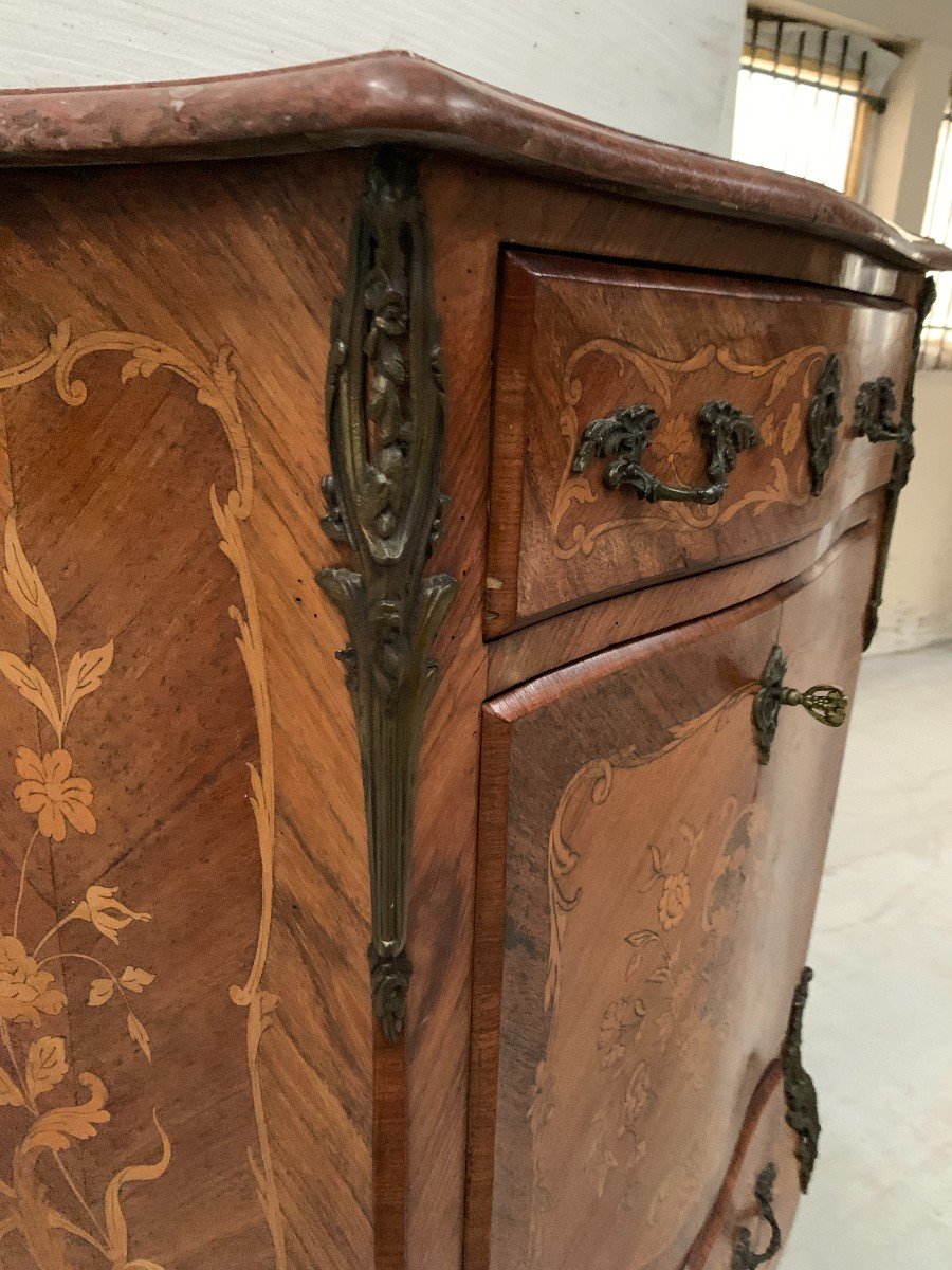 Louis XV Style Lady's Secretary In Light Wood Marquetry, 20th Century-photo-8