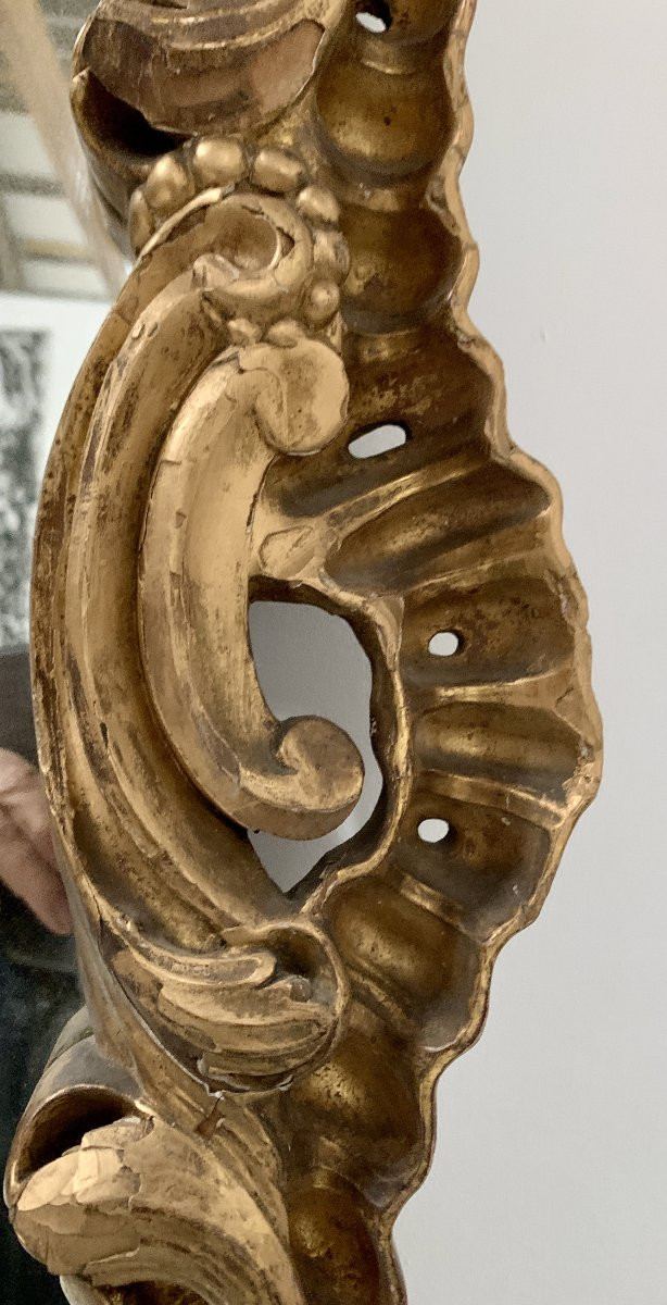 Louis XV Mirror In Gilded Carved Wood, Late 18th Century-photo-4