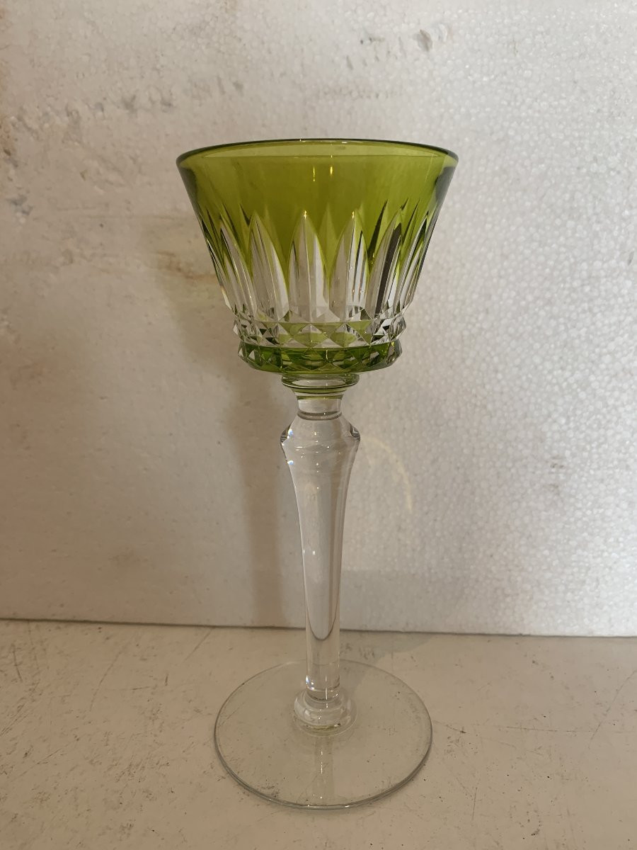 Set Of Six Cut Crystal Glasses From The House Of Baccarat, 20th Century-photo-1