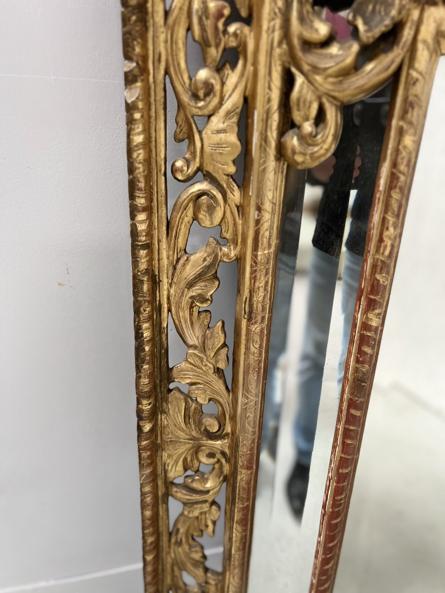 Louis XIV Style Mirror With Pare Closes In Wood And Gilded Stucco, 19th Century-photo-1