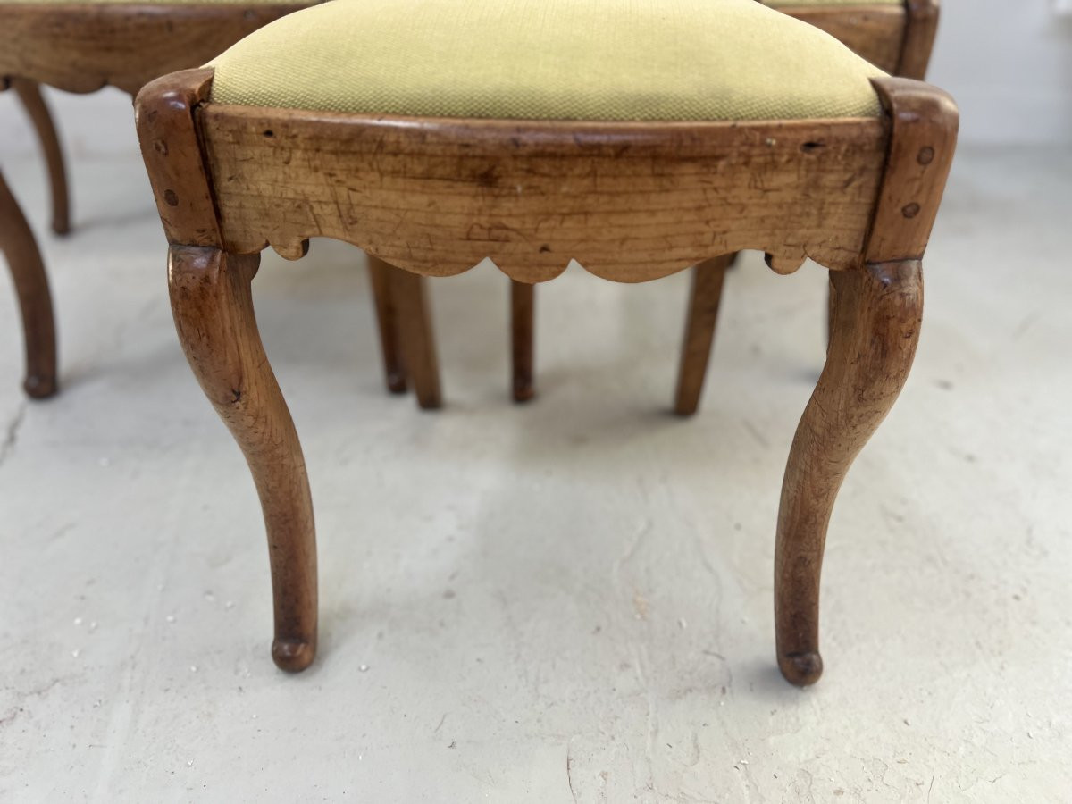 Suite de six chaises de style Louis Philippe en merisier XIX siècle-photo-3