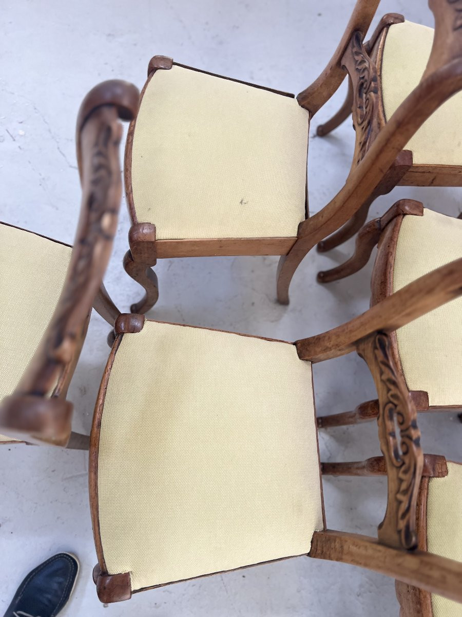 Suite de six chaises de style Louis Philippe en merisier XIX siècle-photo-2