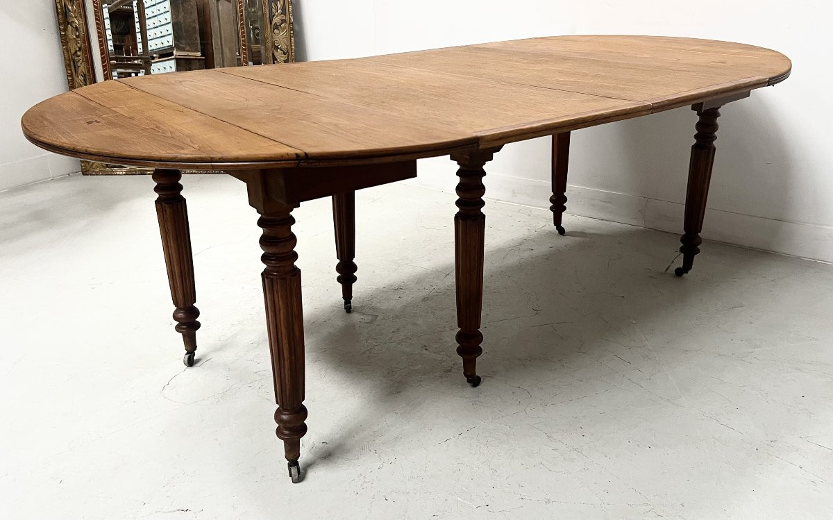 Table a six pieds Louis Philippe en merisier massif XIX siècle-photo-3
