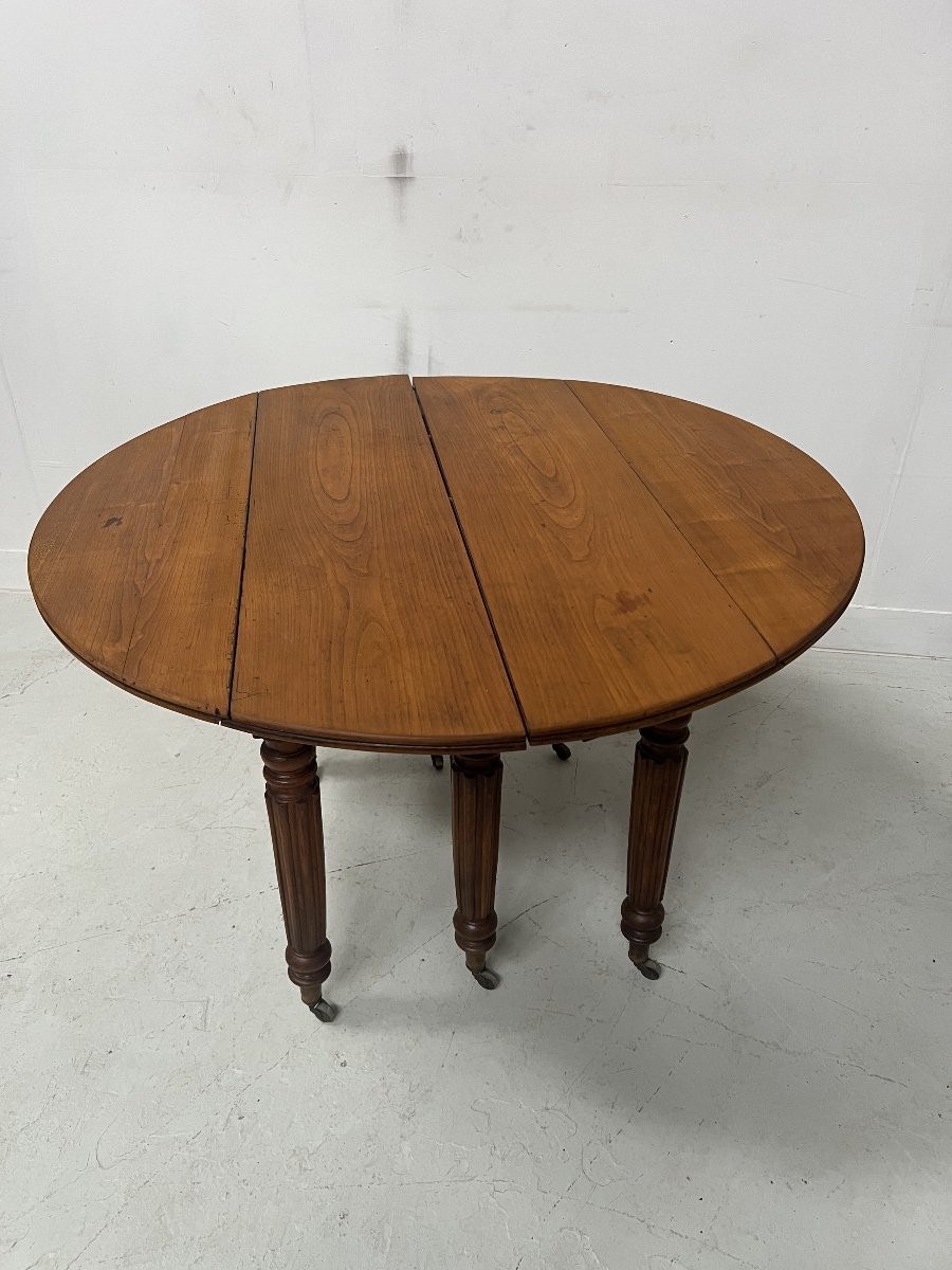 Table a six pieds Louis Philippe en merisier massif XIX siècle-photo-2