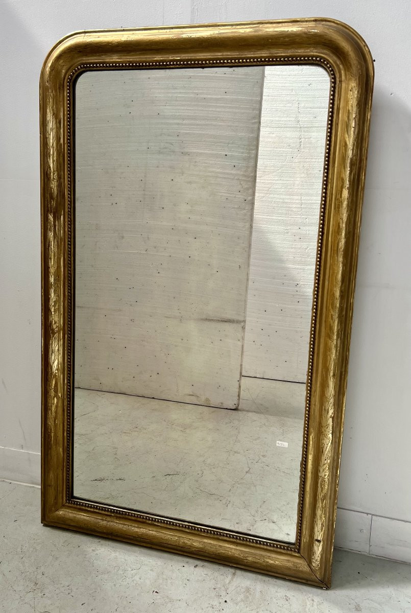 Louis Philippe Mirror In Wood And Gilded Stucco, 19th Century-photo-1