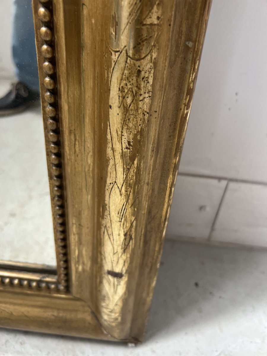 Louis Philippe Mirror In Wood And Gilded Stucco, 19th Century-photo-6