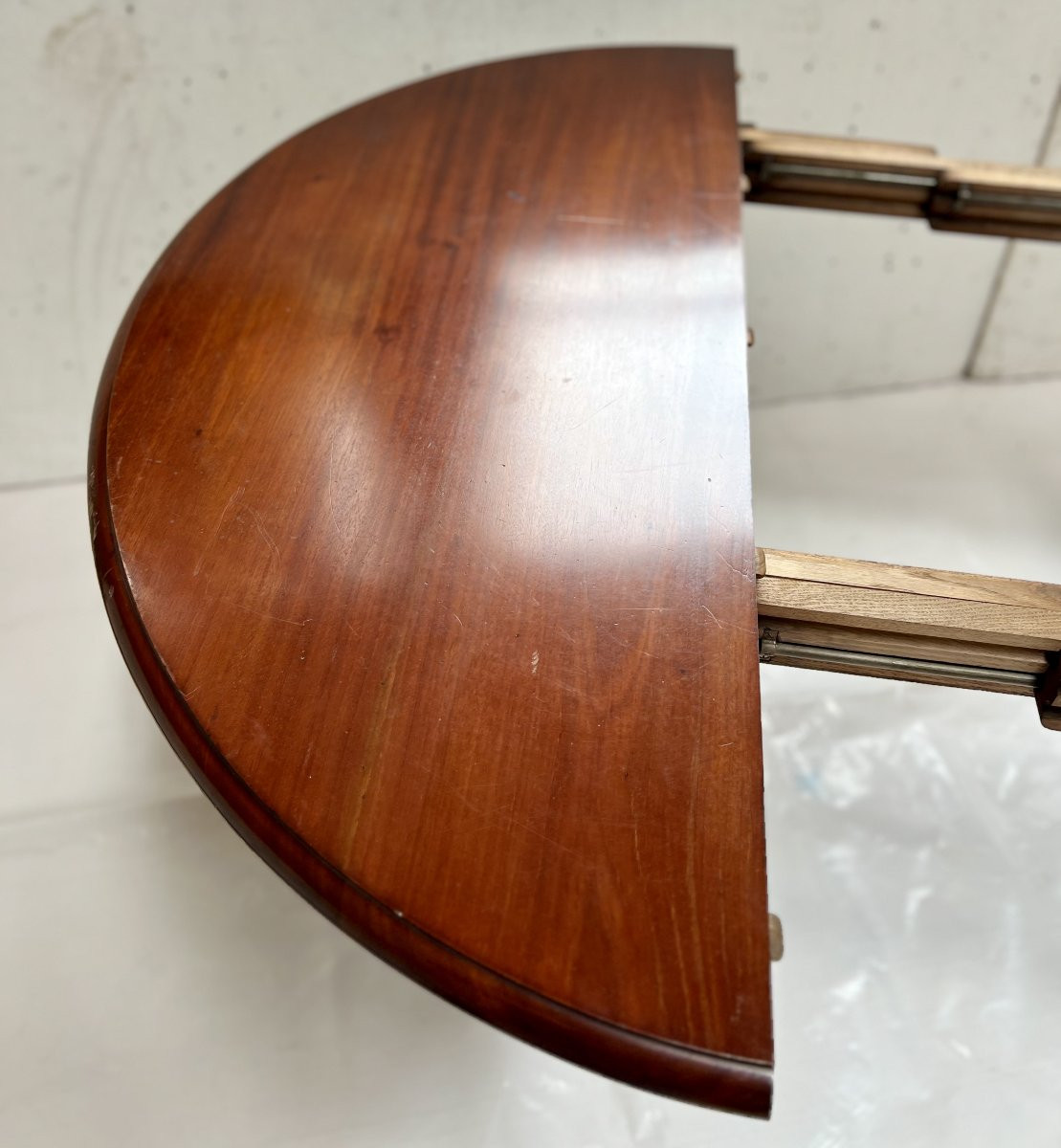Napoleon III Central Leg Table, Solid Mahogany, 19th Century-photo-3