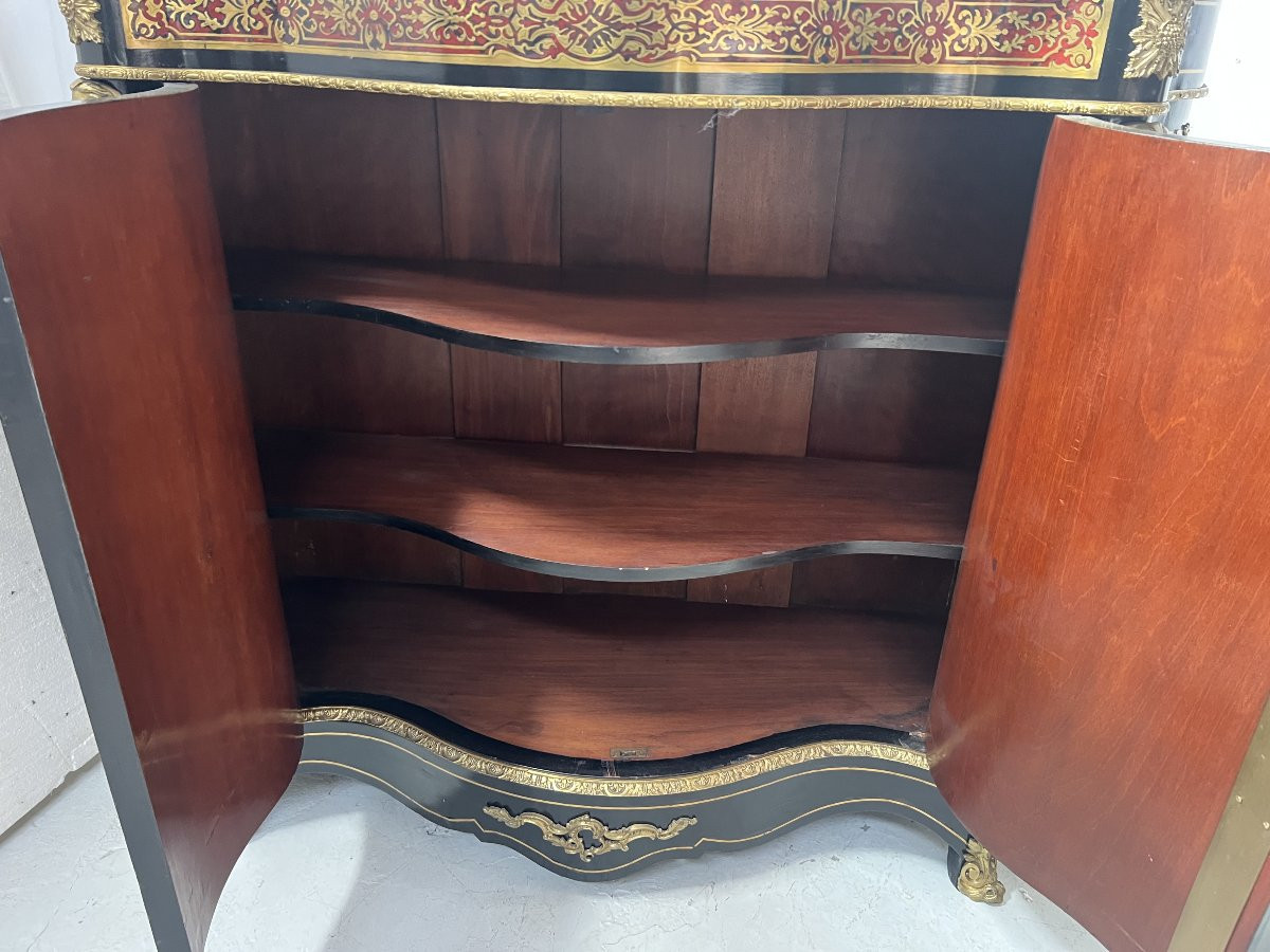 Meuble Napoléon III En Bois et Marqueterie de style Boulle De Laiton XIX Siècle-photo-7