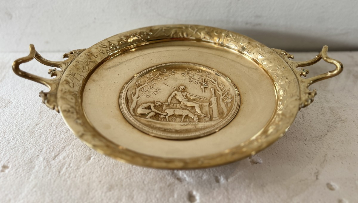 Gilded Bronze Footed Cup By "f Levillain Barbedienne Foundry" 19th Century