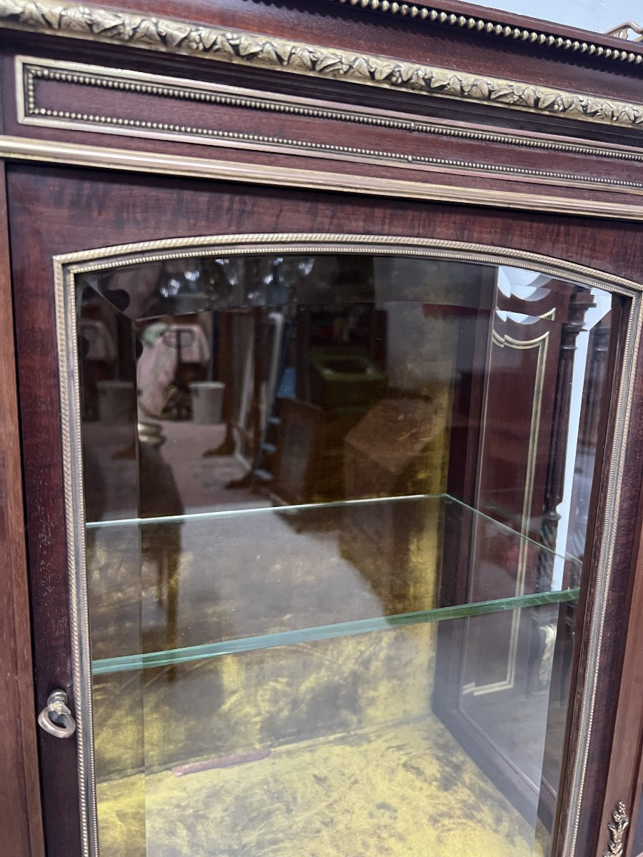 Meuble Vitrine Napoléon III en Acajou Et Bronze ciselé XIX Siècle-photo-2