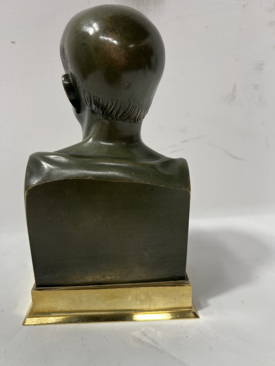 Buste de CICERON en bronze a patine brune XX siècle-photo-4