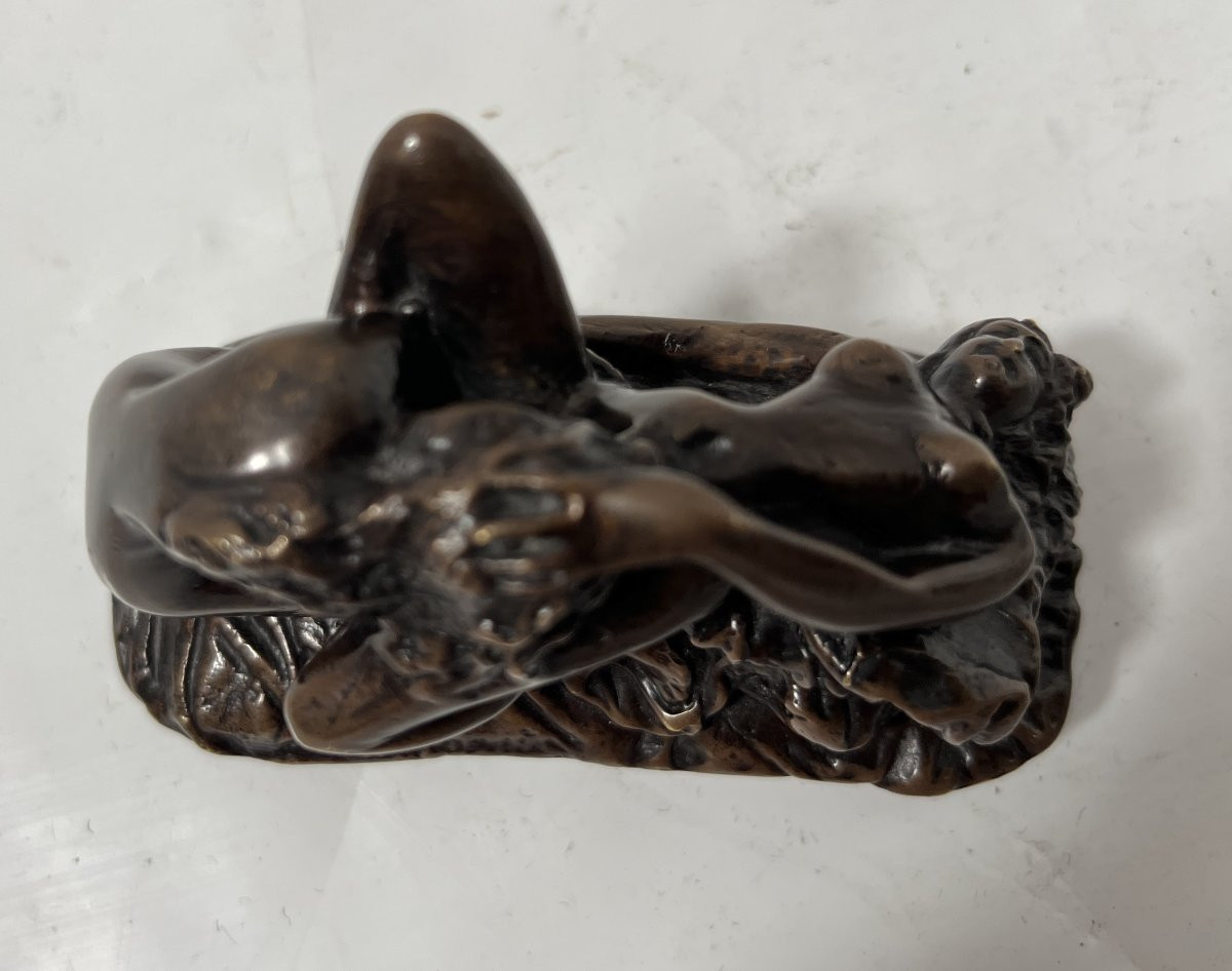 Erotic Bronze With Brown Patina "jm. Lambeaux" 20th Century-photo-2