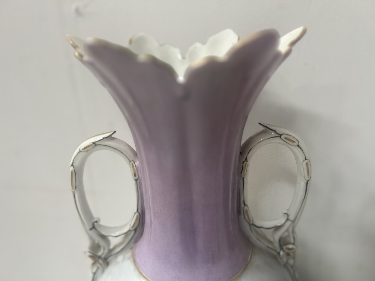Paire de vases en porcelaine polychrome XIX siècle-photo-8