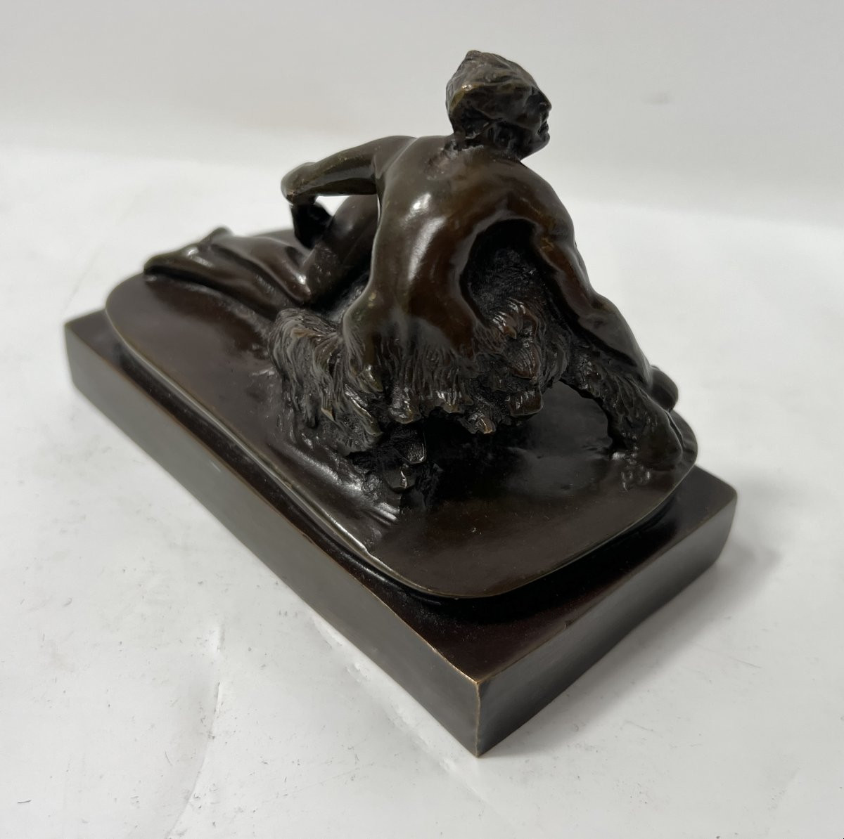 Bronze érotique a patine brune signée "S.M " XIX siècle-photo-6