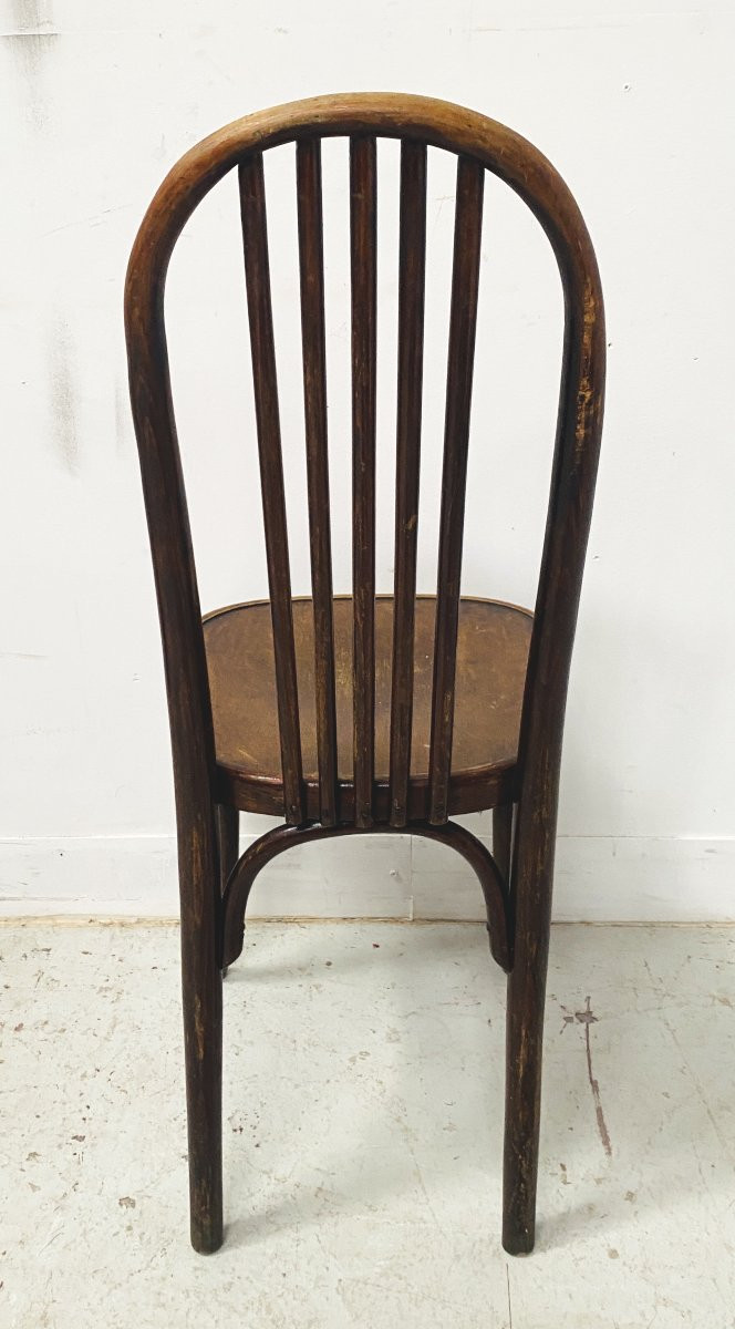 Suite de six chaises en bois courbé XX siècle-photo-3