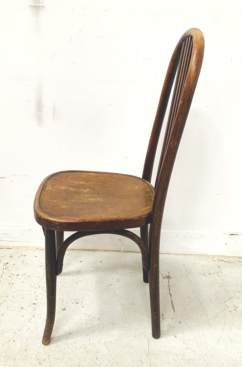 Suite de six chaises en bois courbé XX siècle-photo-2