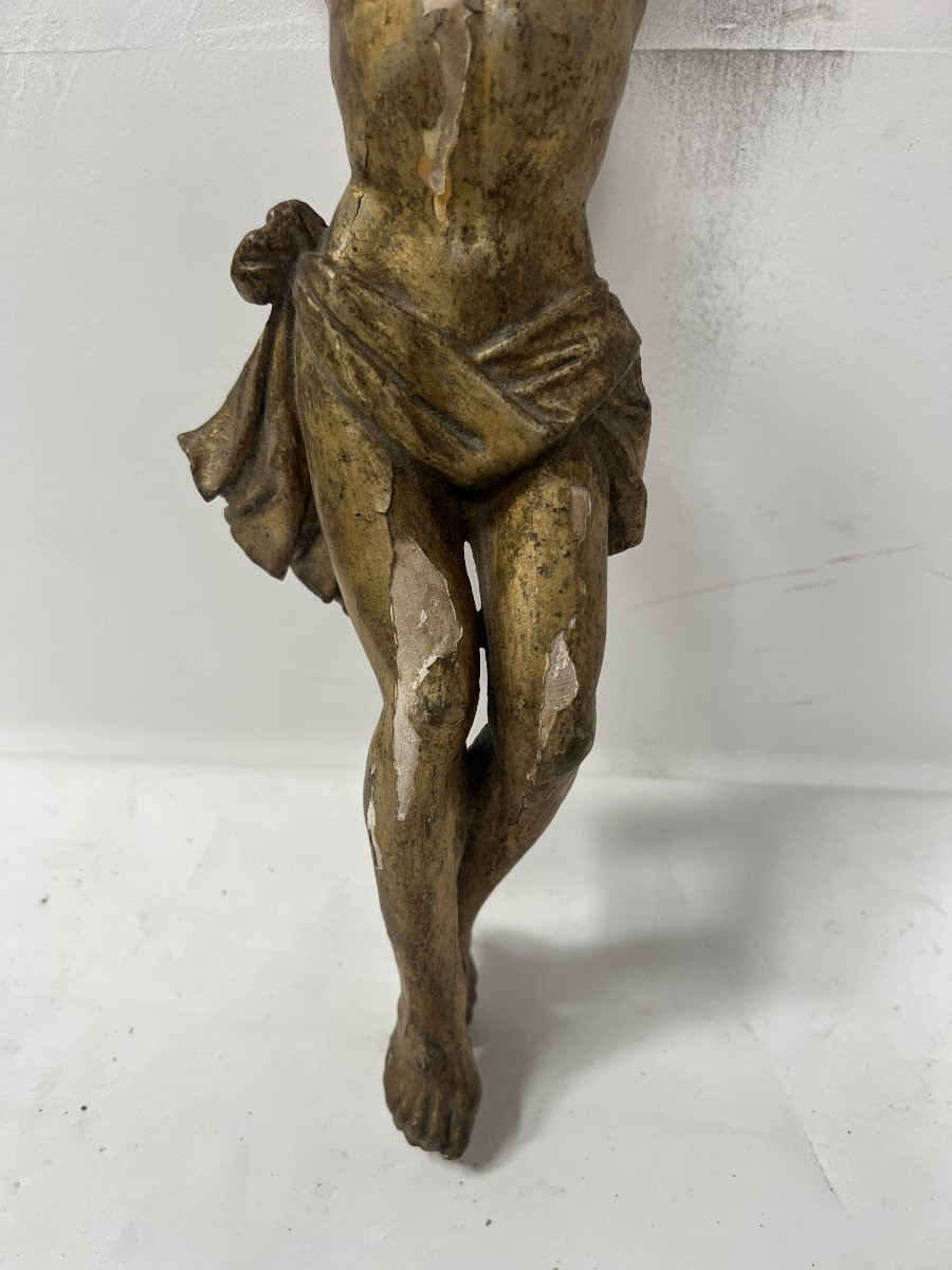 Christ In Carved And Gilded Wood, 19th Century-photo-2