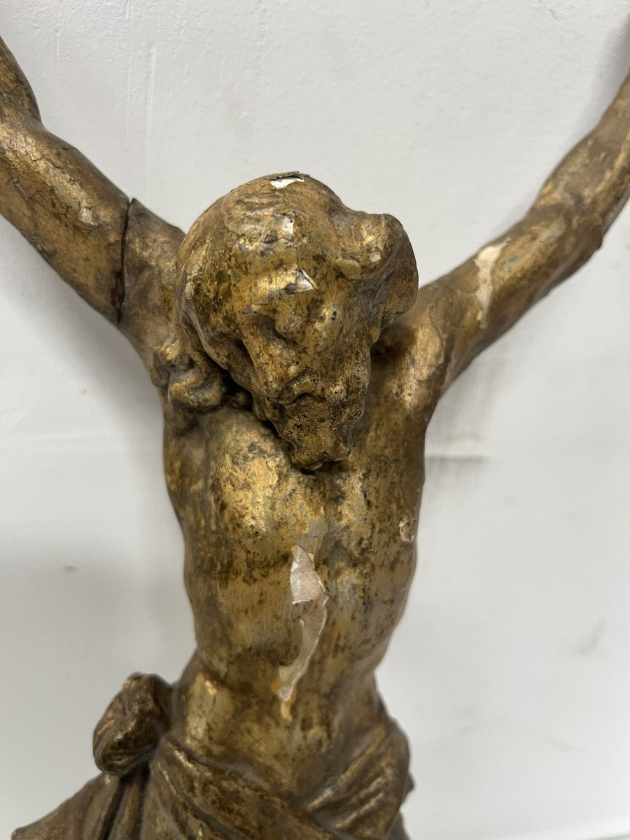 Christ In Carved And Gilded Wood, 19th Century-photo-4