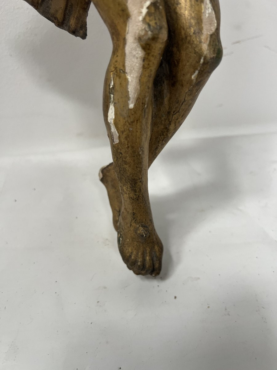 Christ In Carved And Gilded Wood, 19th Century-photo-1