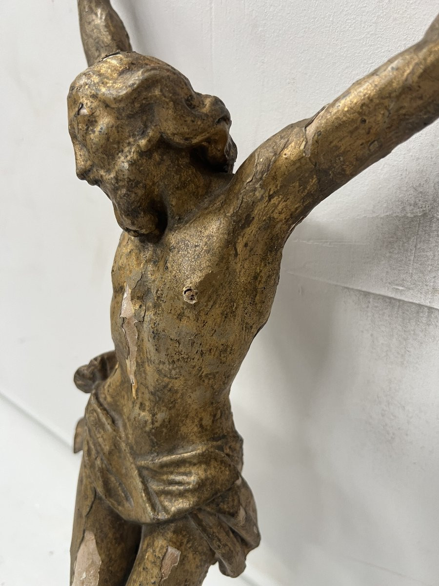 Christ In Carved And Gilded Wood, 19th Century-photo-3