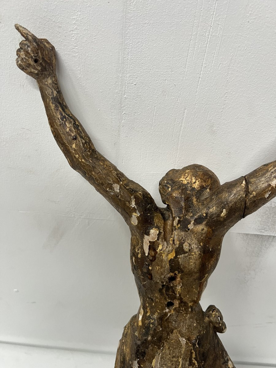 Christ In Carved And Gilded Wood, 19th Century-photo-7