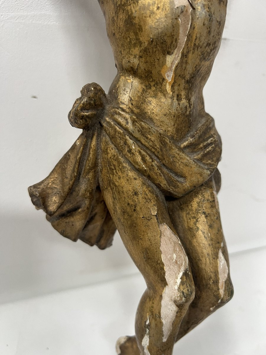Christ In Carved And Gilded Wood, 19th Century-photo-8