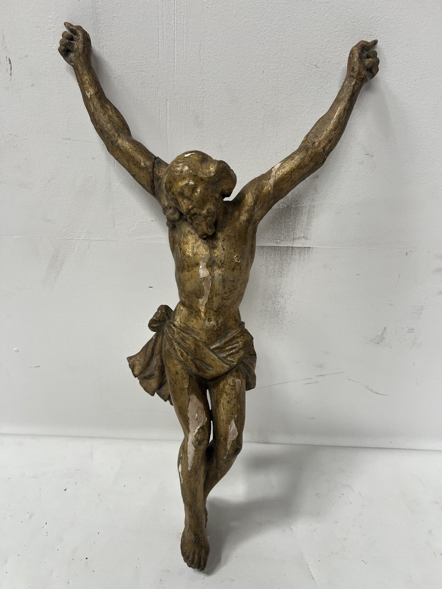 Christ In Carved And Gilded Wood, 19th Century