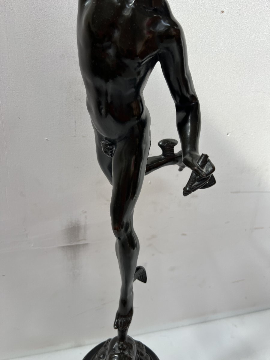 "mercury" Bronze Group With Brown Patina. 19th Century-photo-3