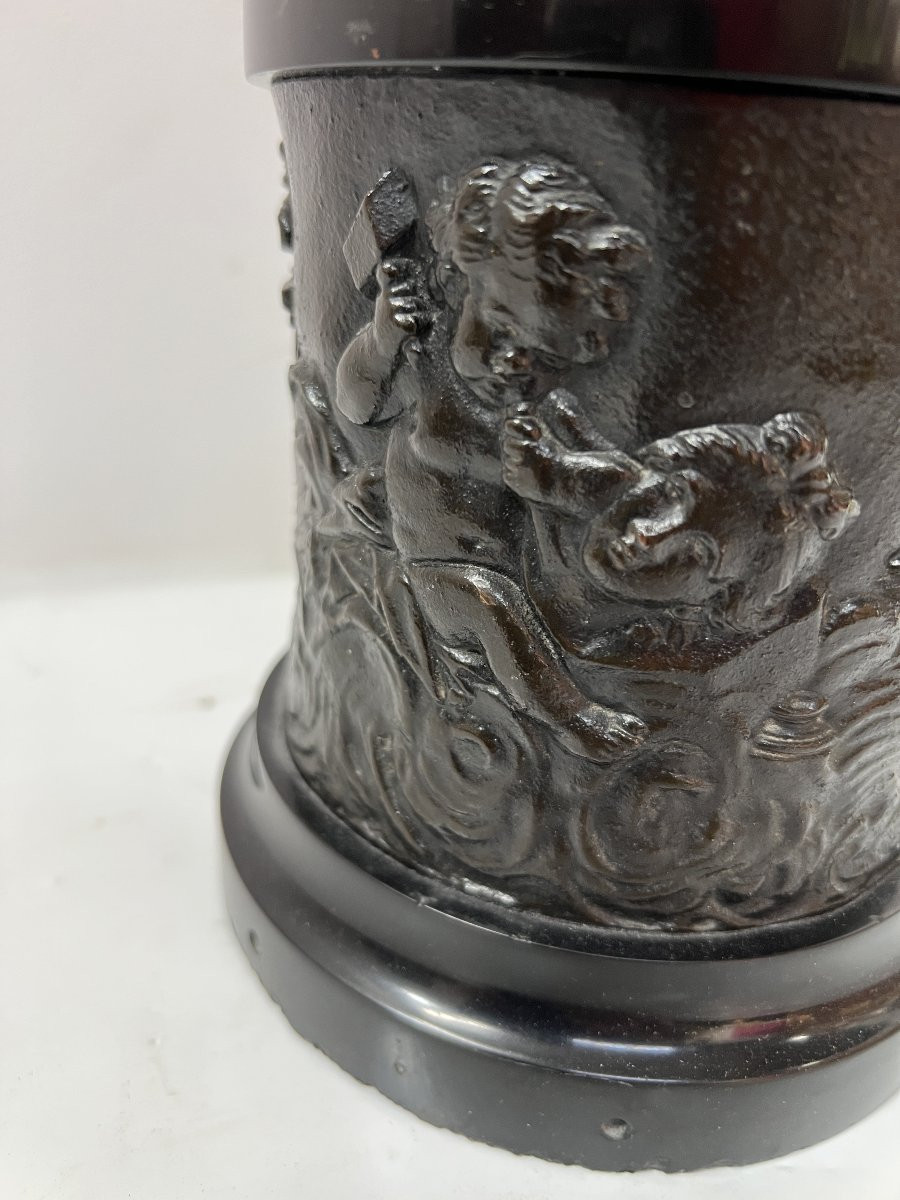 "mercury" Bronze Group With Brown Patina. 19th Century-photo-8