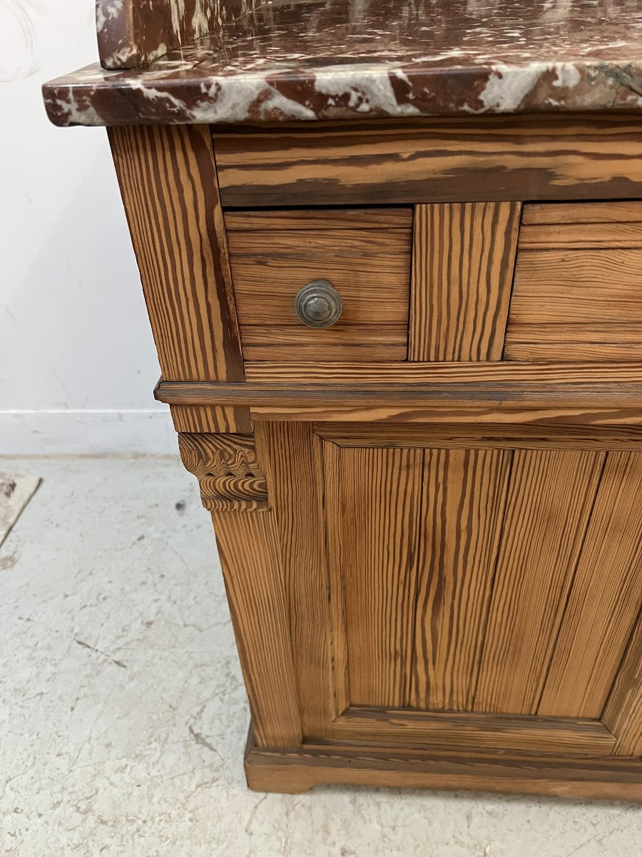 Meuble lavabo en sapin massif XX siècle-photo-2