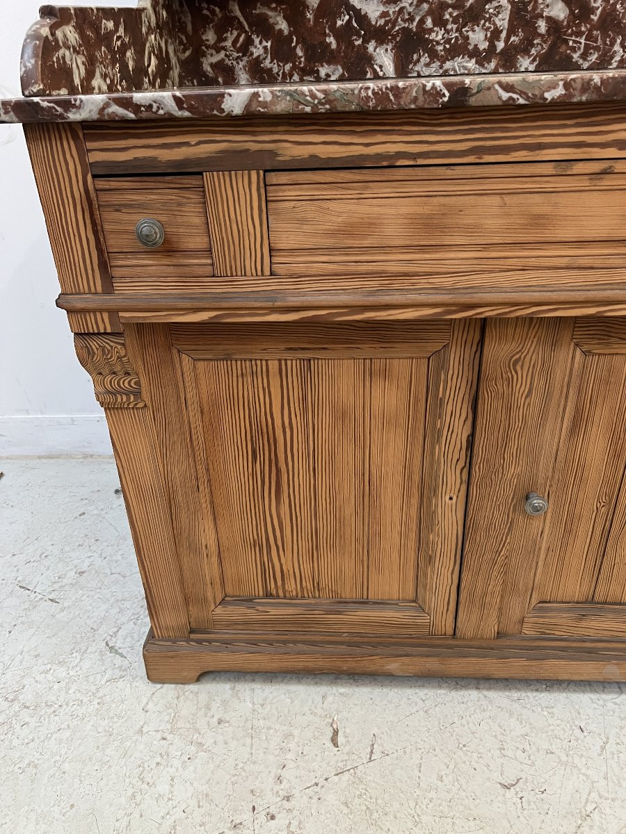 Meuble lavabo en sapin massif XX siècle-photo-5