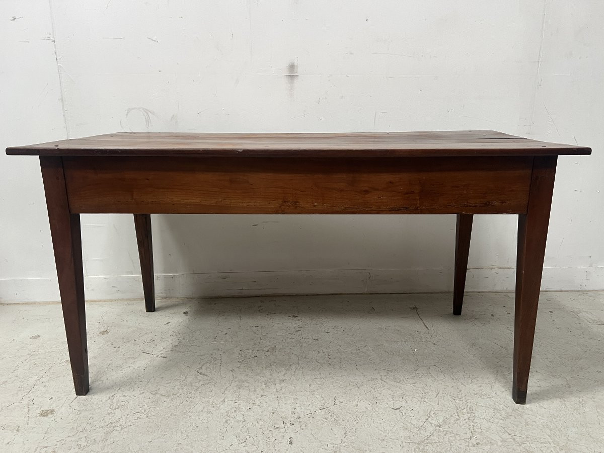  19th Century Cherry Wood Style Farmhouse Table-photo-2