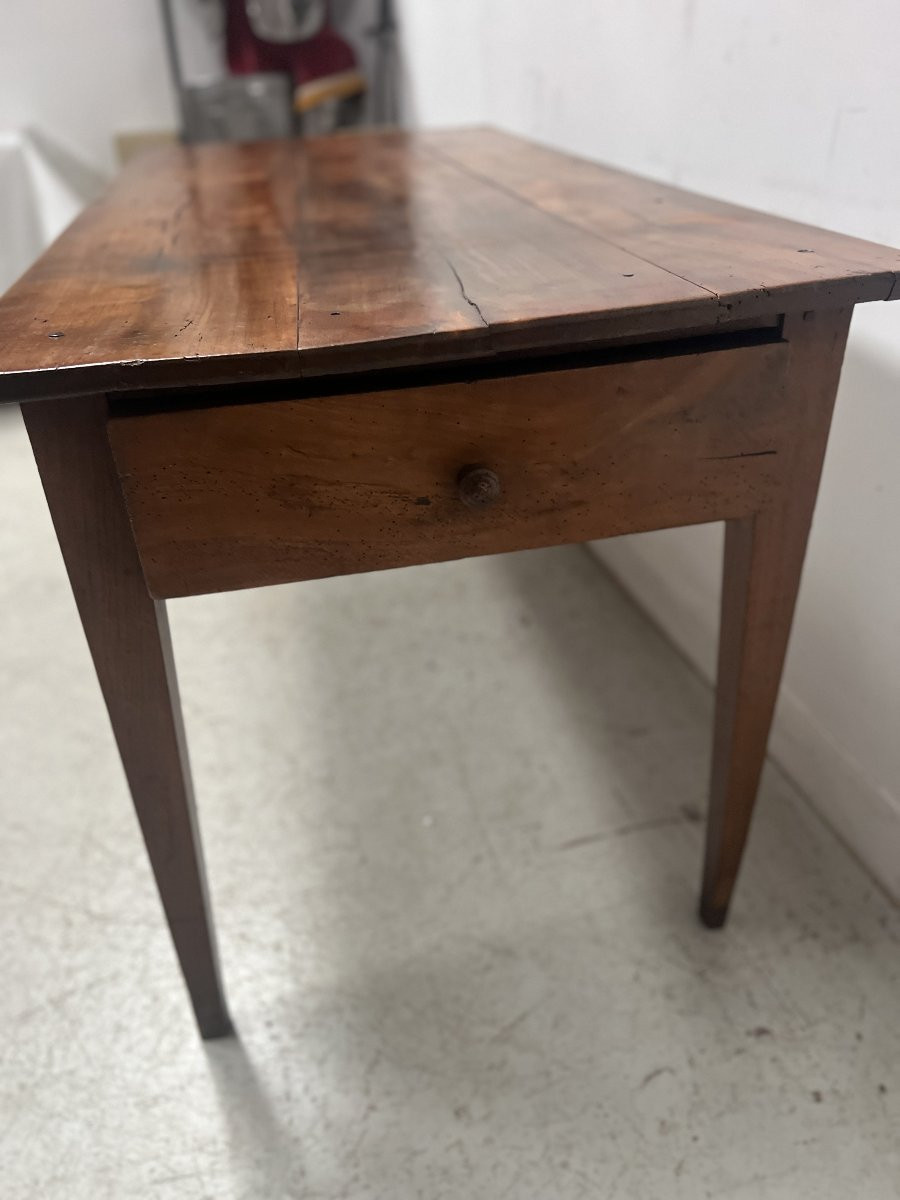  19th Century Cherry Wood Style Farmhouse Table-photo-1