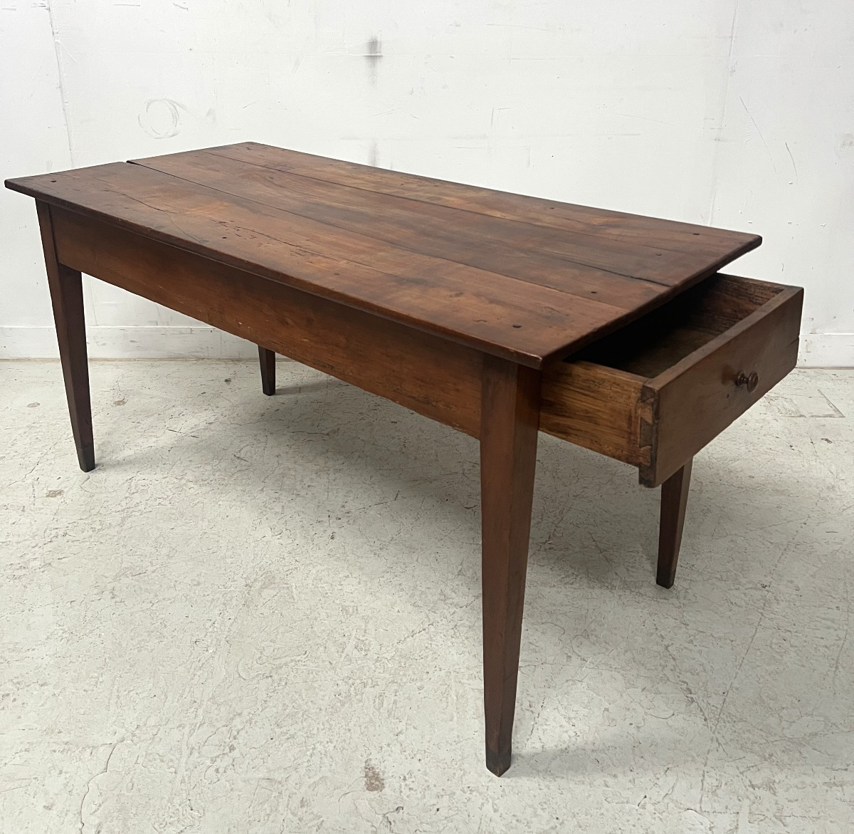  19th Century Cherry Wood Style Farmhouse Table