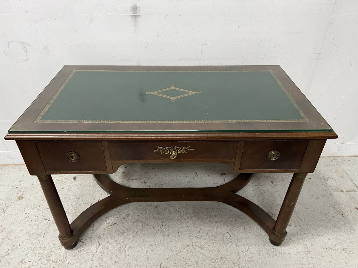 Bureau de style Empire en acajou et placage XXieme siècle-photo-3