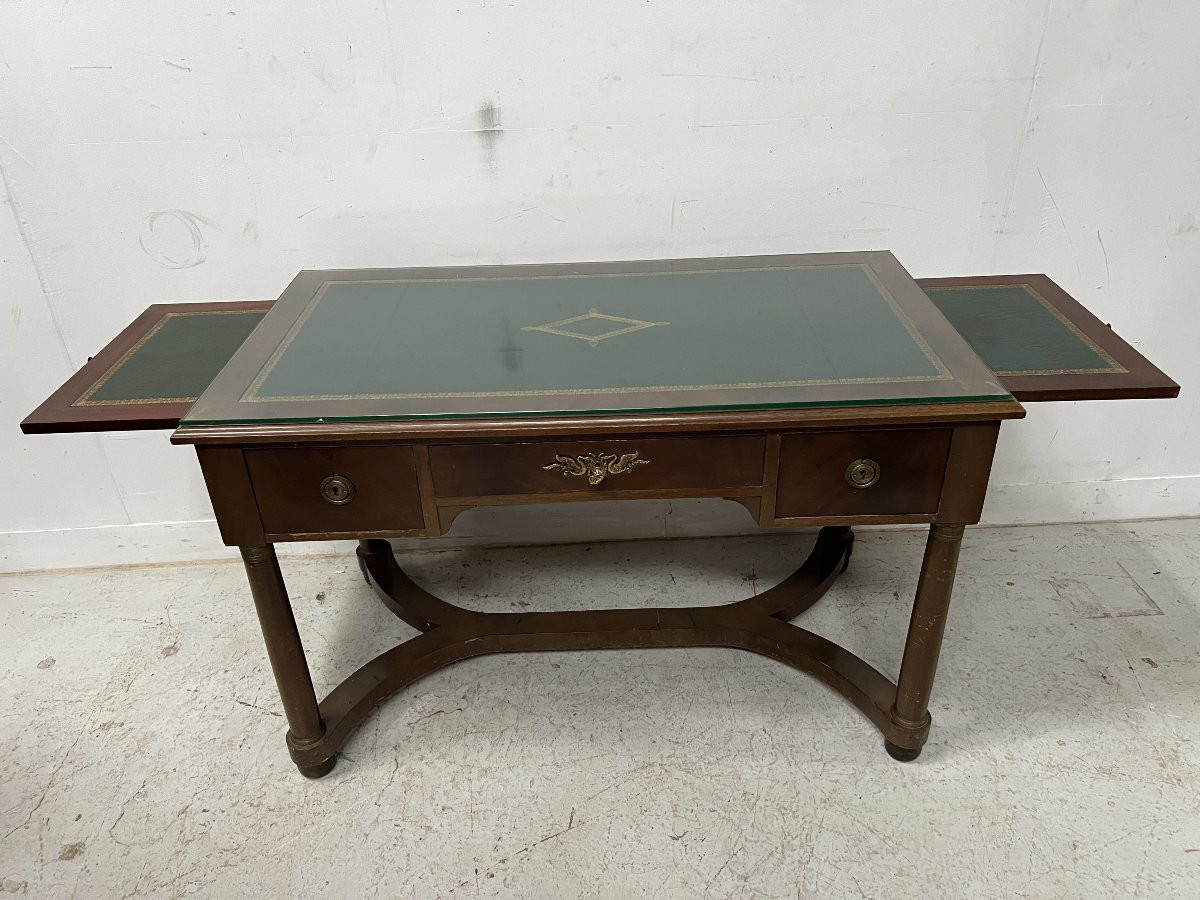 Bureau de style Empire en acajou et placage XXieme siècle-photo-1