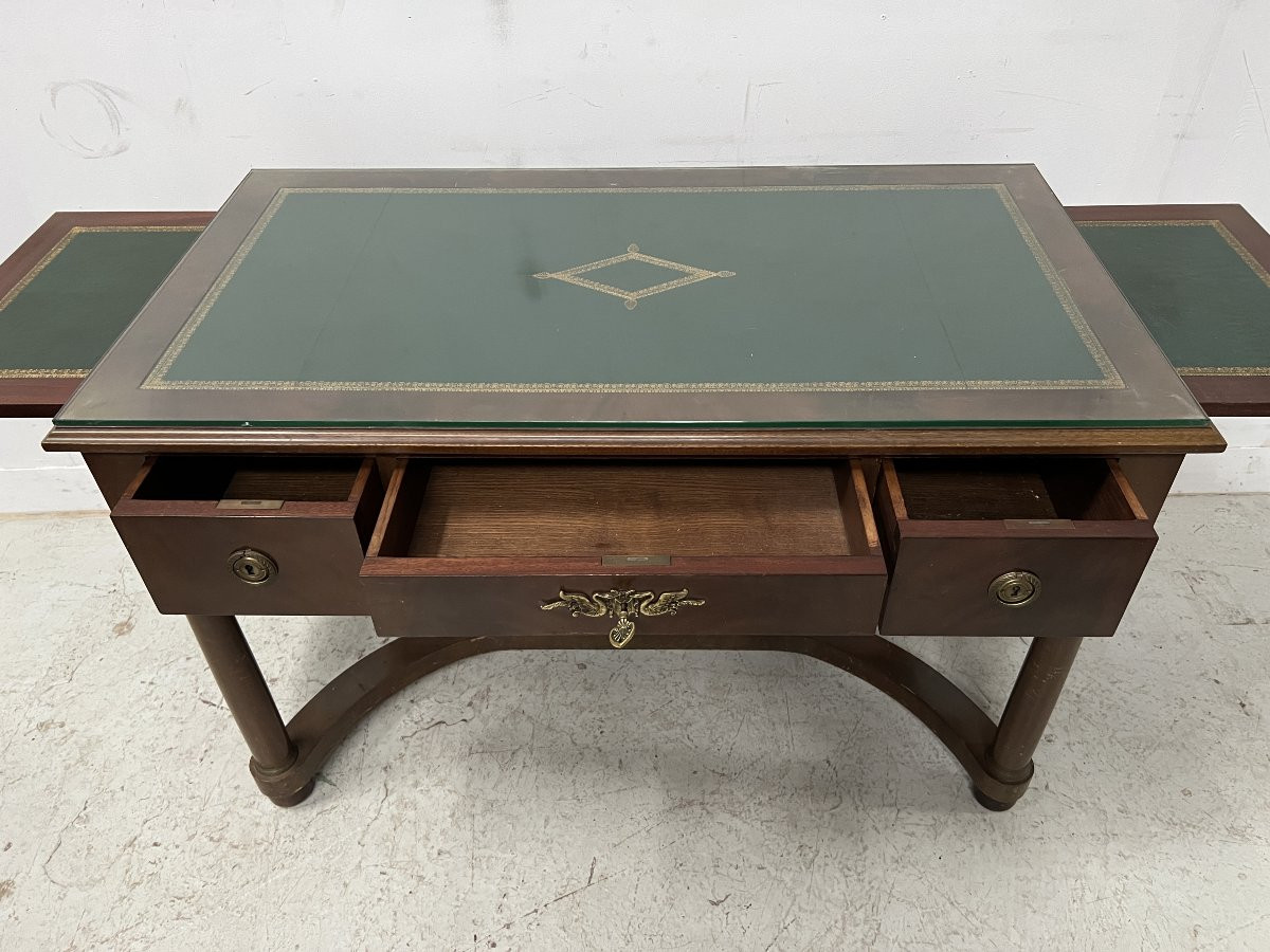 Bureau de style Empire en acajou et placage XXieme siècle-photo-2